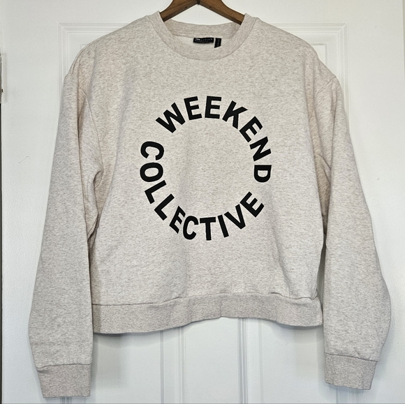 ASOS Weekend Collective Co-ord Oversize Sweatshirt Heathered Gray XS 2 - Picture 5 of 9